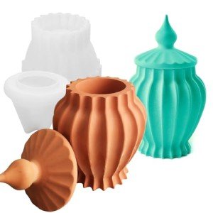 Vintage Jar Resin Mold with Lid for Crafts