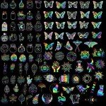 200 Holographic Butterfly Glitter Stickers for Crafts
