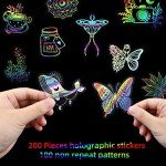 200 Holographic Butterfly Glitter Stickers for Crafts