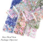 Colorful Floral Nail Foil Transfer Stickers Set