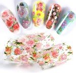 Colorful Floral Nail Foil Transfer Stickers Set