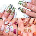 Colorful Floral Nail Foil Transfer Stickers Set