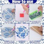 Blue Floral Diamond Painting Coasters - 8 Pack