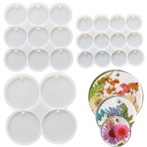 3-Piece Flat Circle Resin Molds for Jewelry Making