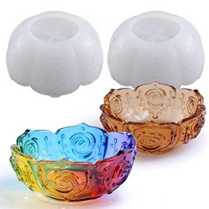 2PCS Lotus Flower Tray Resin Molds for DIY