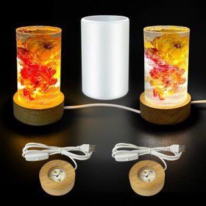 LED Resin Mold with Wooden Light Stand