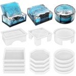 Resin Coaster Molds Set with Holder – 3 Styles