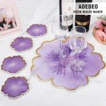 Large Resin Tray & 5 Flower Coaster Molds