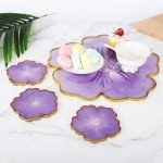 Large Resin Tray & 5 Flower Coaster Molds