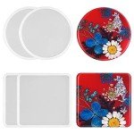 4-Pack Thick Resin Coaster Silicone Molds