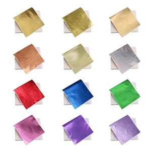 12-Color Imitation Gold Leaf Sheets for Crafts