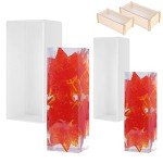 Silicone Rectangle Resin Molds with Wooden Support