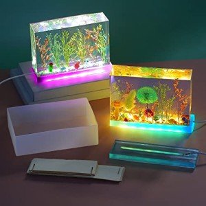 4 Pcs Square Resin Molds with USB Light