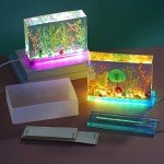 4 Pcs Square Resin Molds with USB Light