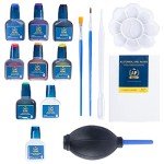 15-Piece Vibrant Alcohol Ink Set for Resin Art