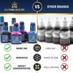 15-Piece Vibrant Alcohol Ink Set for Resin Art