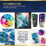 15-Piece Vibrant Alcohol Ink Set for Resin Art