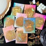 Golden Foil Holographic Glitter Stickers Set