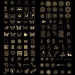 Golden Foil Holographic Glitter Stickers Set