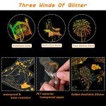Golden Foil Holographic Glitter Stickers Set