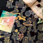 Golden Foil Holographic Glitter Stickers Set