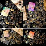 Golden Foil Holographic Glitter Stickers Set