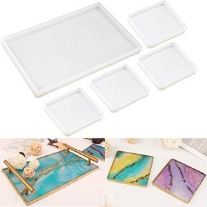 Resin Art Rectangular Tray and Coaster Mold Set