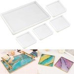 Resin Art Rectangular Tray and Coaster Mold Set