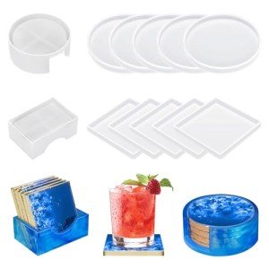 12 Silicone Coaster Molds for DIY Resin Art