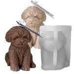 Adorable Dog Silicone Mold for Candle and Cake