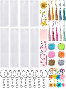 54-Piece Resin Bookmark Kit with Molds & Accessories