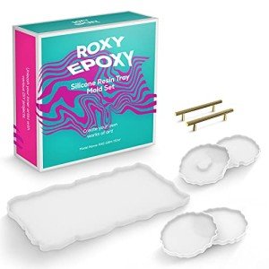 Roxy Epoxy Silicone Resin Tray and Coaster Set