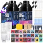 Crystal Clear 64OZ Epoxy Resin Kit with Mica Powders