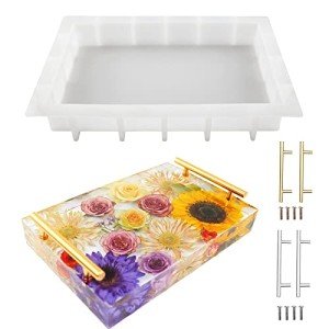 Large Silicone Resin Tray Mold with Handles