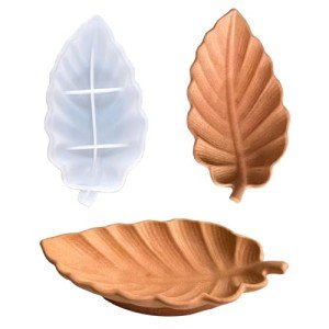 Leaf-Shaped Silicone Resin Tray Mold for Crafts