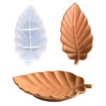 Leaf-Shaped Silicone Resin Tray Mold for Crafts