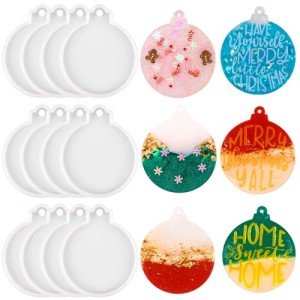12pcs Christmas Silicone Resin Molds for Crafts