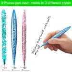 9-Piece Pen Resin Mold Set with Ink Refills
