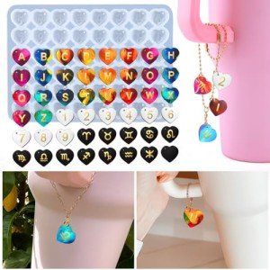 Heart-Shaped Letter Resin Molds for Custom Charms