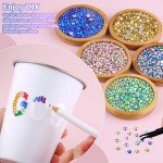 6600 Pcs Mixed-Color Rhinestones with Glue & Tweezers