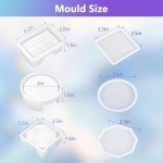 18-Piece Thick Resin Coaster Molds Set
