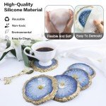 9 Piece Silicone Resin Coaster Molds Set