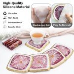 8-Piece Resin Coaster Molds Set with Holder