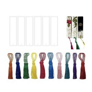 60PCS Rectangle Bookmark Silicone Molds with Tassels