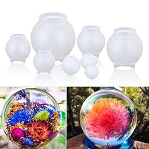 8pcs Silicone Sphere Resin Molds for Crafting