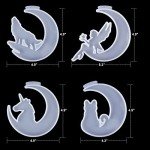Crescent Moon Resin Molds: Wolf, Cat, Unicorn