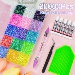 18000 Multicolor Flatback Resin Rhinestones for Crafts