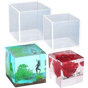 2-Piece Silicone Cube Resin Molds Set