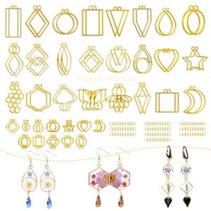 172 pcs Gold Open Bezels for Resin Jewelry