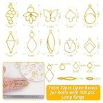 172 pcs Gold Open Bezels for Resin Jewelry